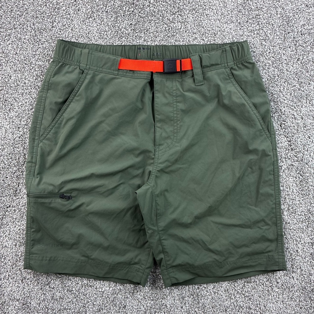 Marmot Shorts Mens 32 Green Hiking Outdoor Belted Cargo Trail Stretch